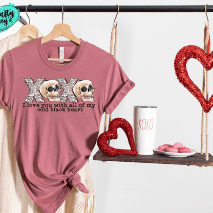 XOXO I Love You With All MY Dead Heart Valentines-Tee by Crafty Casey's