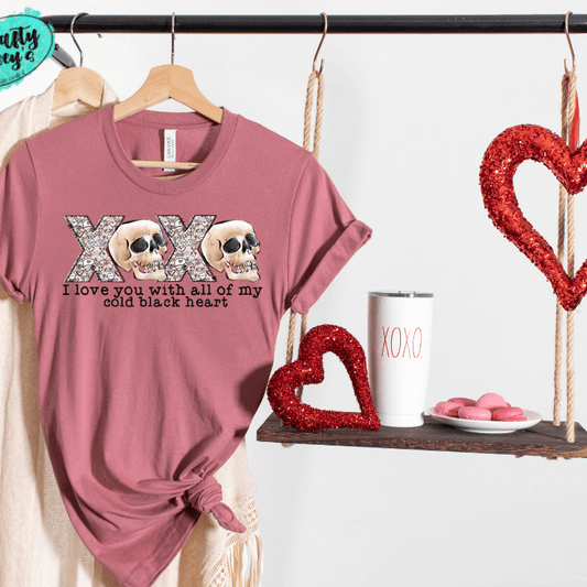 XOXO I Love You With All MY Dead Heart Valentines-Tee by Crafty Casey's