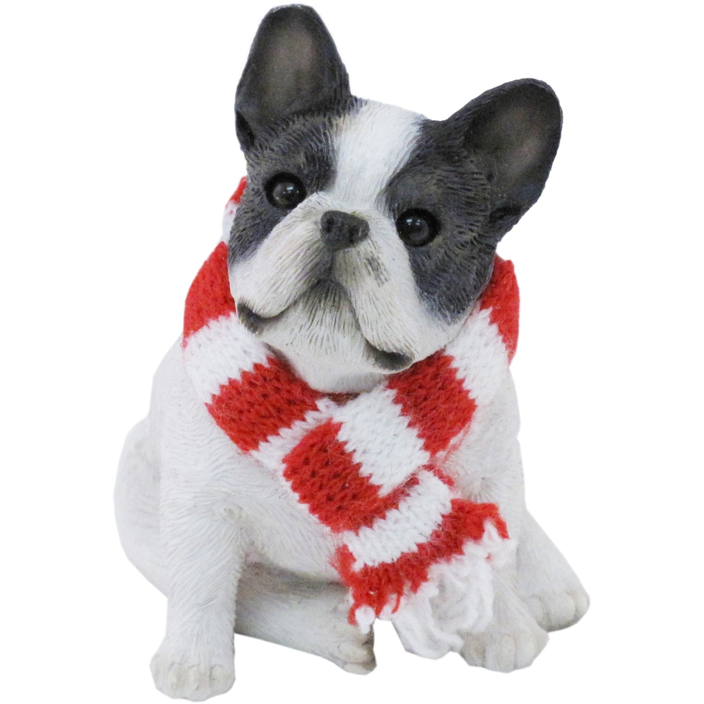 Sandicast Sitting Brindle French Bulldog w/ Scarf Christmas Dog Ornament by Present Paper