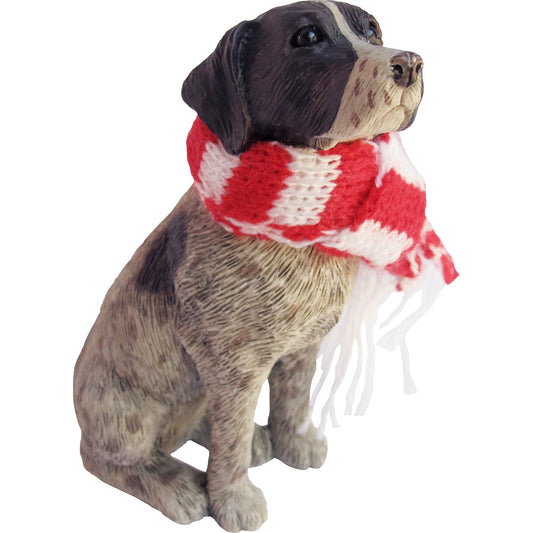 Sandicast Sitting German Shorthaired Pointer w/ Scarf Christmas Dog Ornament by Present Paper