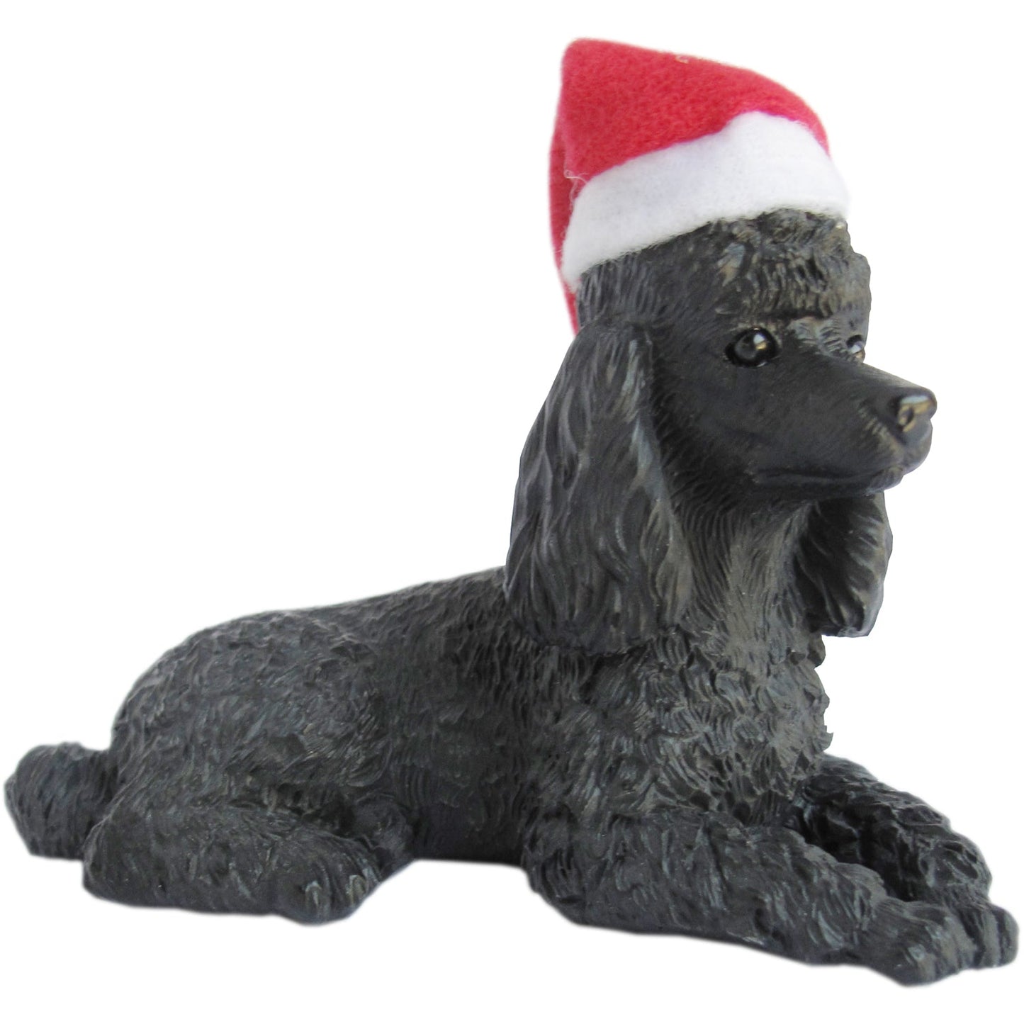 Sandicast Lying Black Poodle w/ Santa's Hat Christmas Dog Ornament by Present Paper