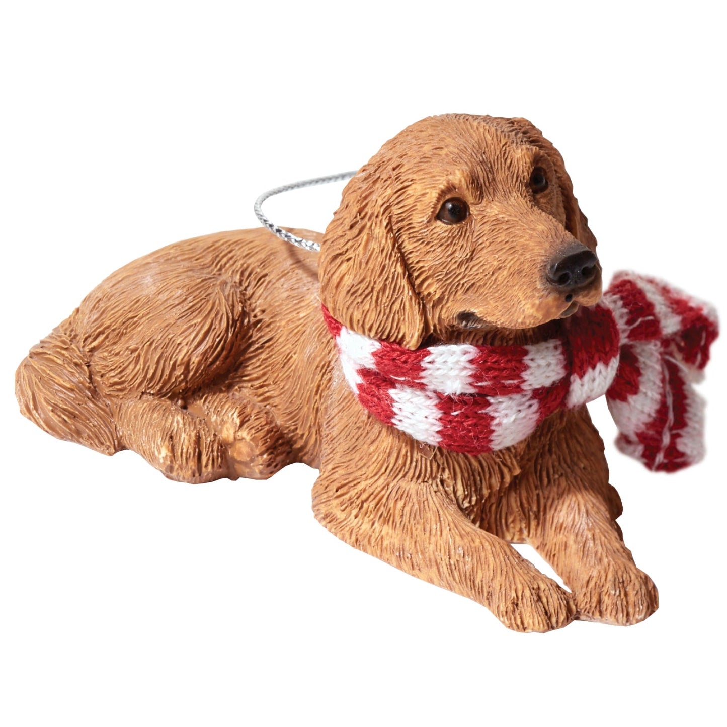 Sandicast Lying Golden Retriever w/ Scarf Christmas Dog Ornament by Present Paper