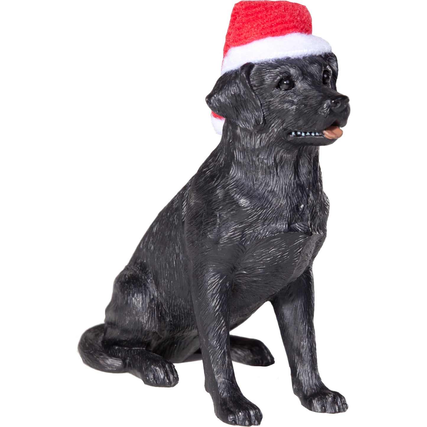 Sandicast Sitting Black Labrador Retriever w/ Santa's Hat Christmas Dog Ornament by Present Paper