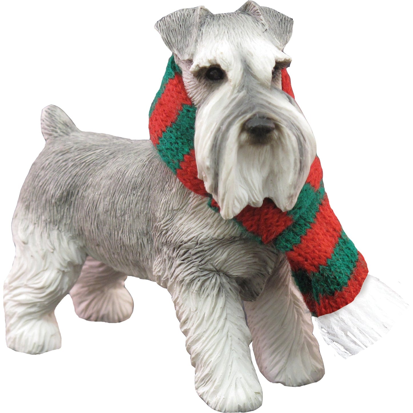 Sandicast Standing GraySchnauzer w/ Scarf Christmas Dog Ornament by Present Paper