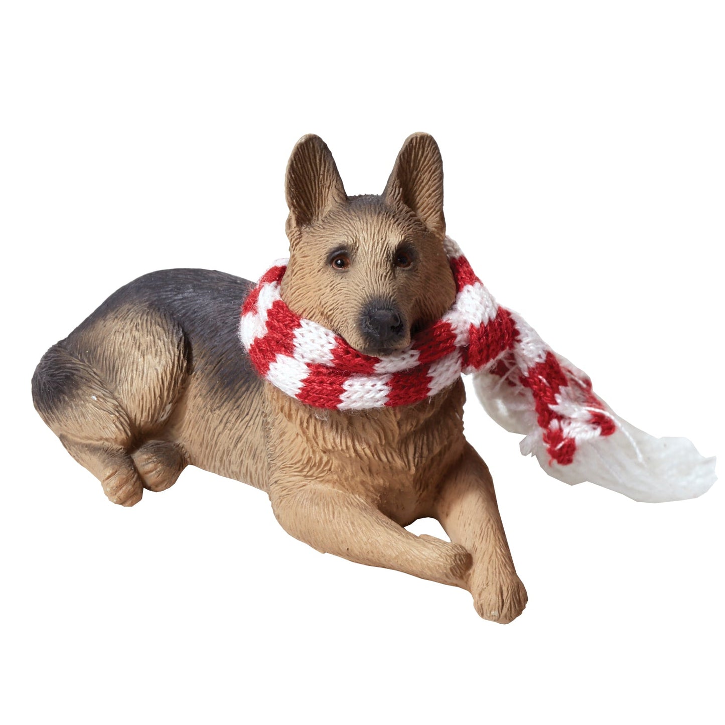 Sandicast Lying German Shepherd w/ Scarf Christmas Dog Ornament by Present Paper