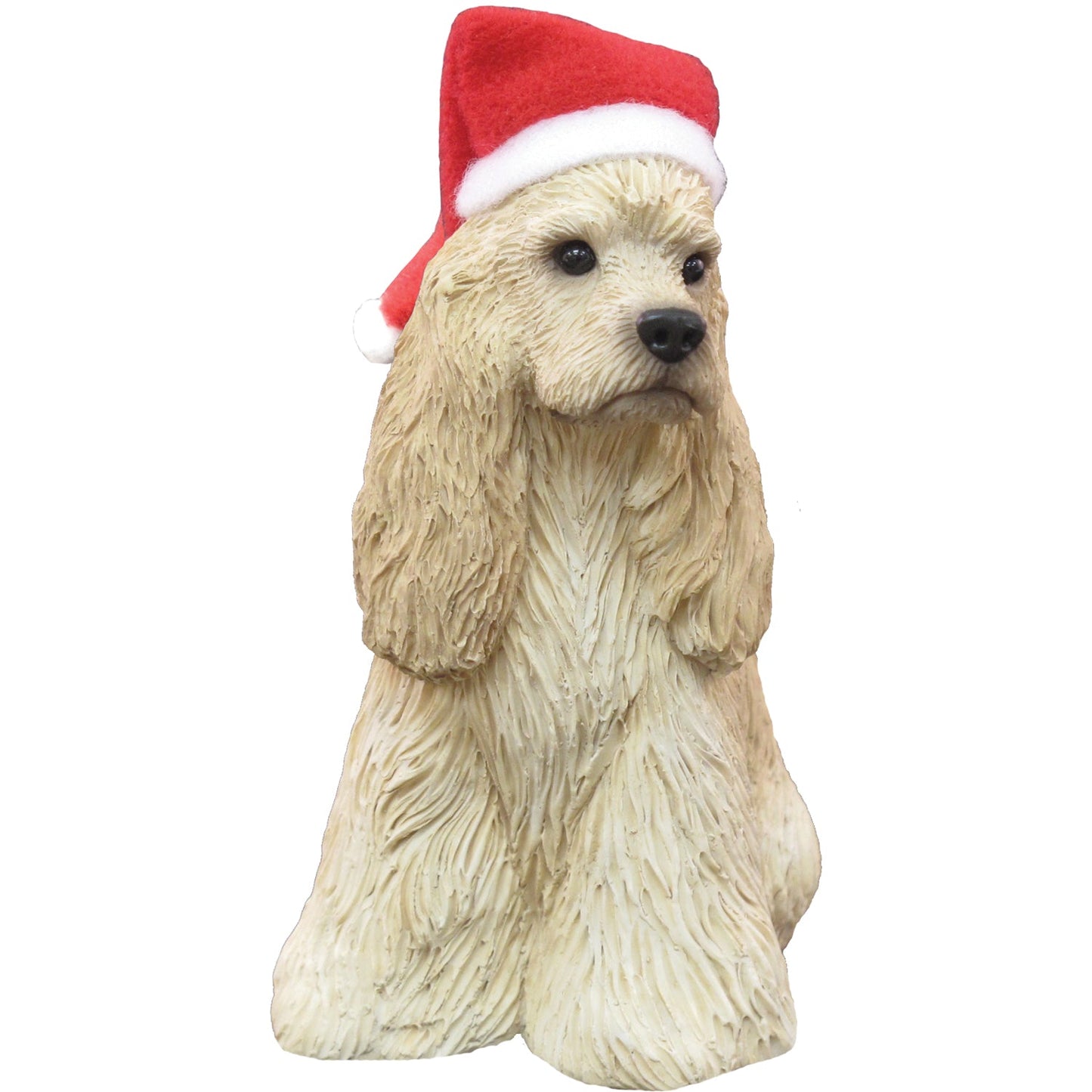 Sandicast Sitting Buff Cocker Spaniel w/ Santa's Hat Christmas Dog Ornament by Present Paper