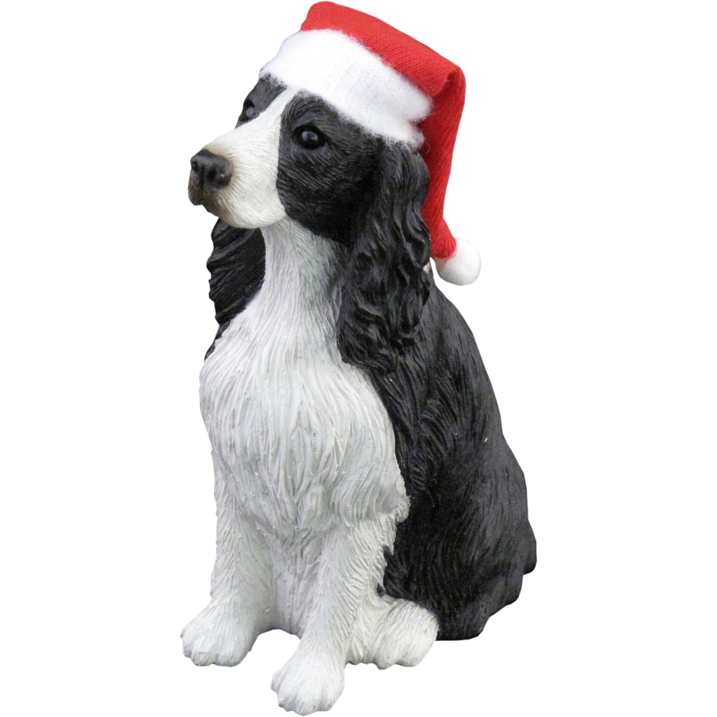 Sandicast Sitting English Springer Spaniel w/ Santa's Hat Christmas Dog Ornament by Present Paper