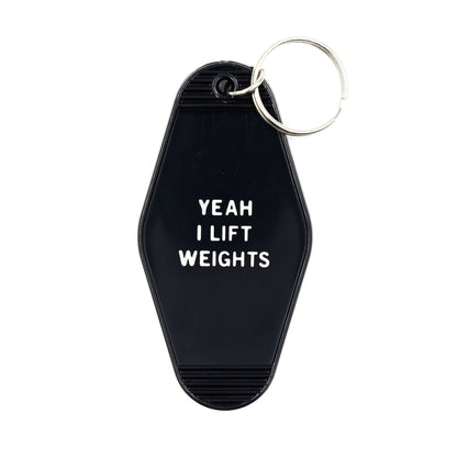 Yeah I Lift Weights Black Motel Style Keychain by The Bullish Store