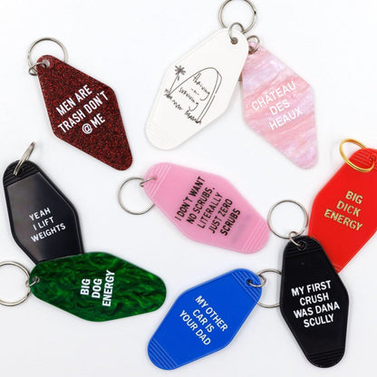 Yeah I Lift Weights Black Motel Style Keychain by The Bullish Store