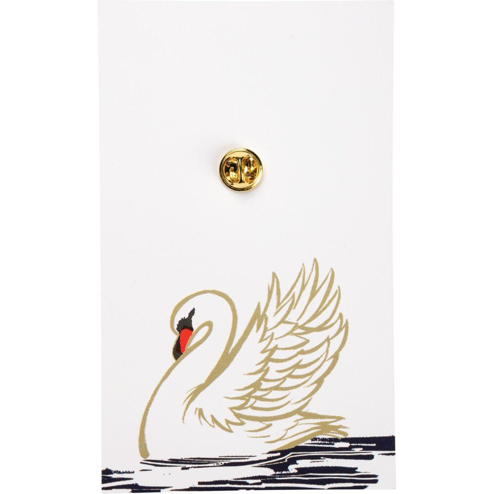 You Are Naturally Beautiful When You Are Yourself Swan Enamel Pin in White and Gold by The Bullish Store