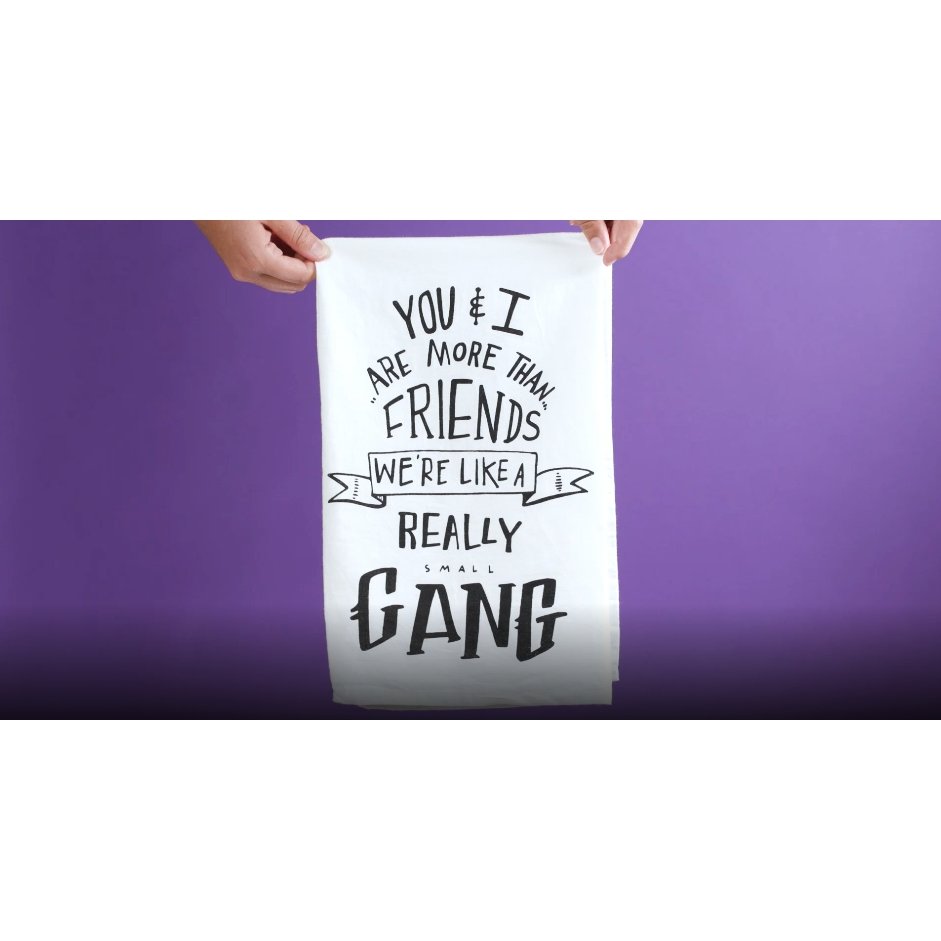 You & I Are More Than Friends, We're Like a Really Small Gang Funny Snarky Dish Cloth Towel | Gift for Her by The Bullish Store