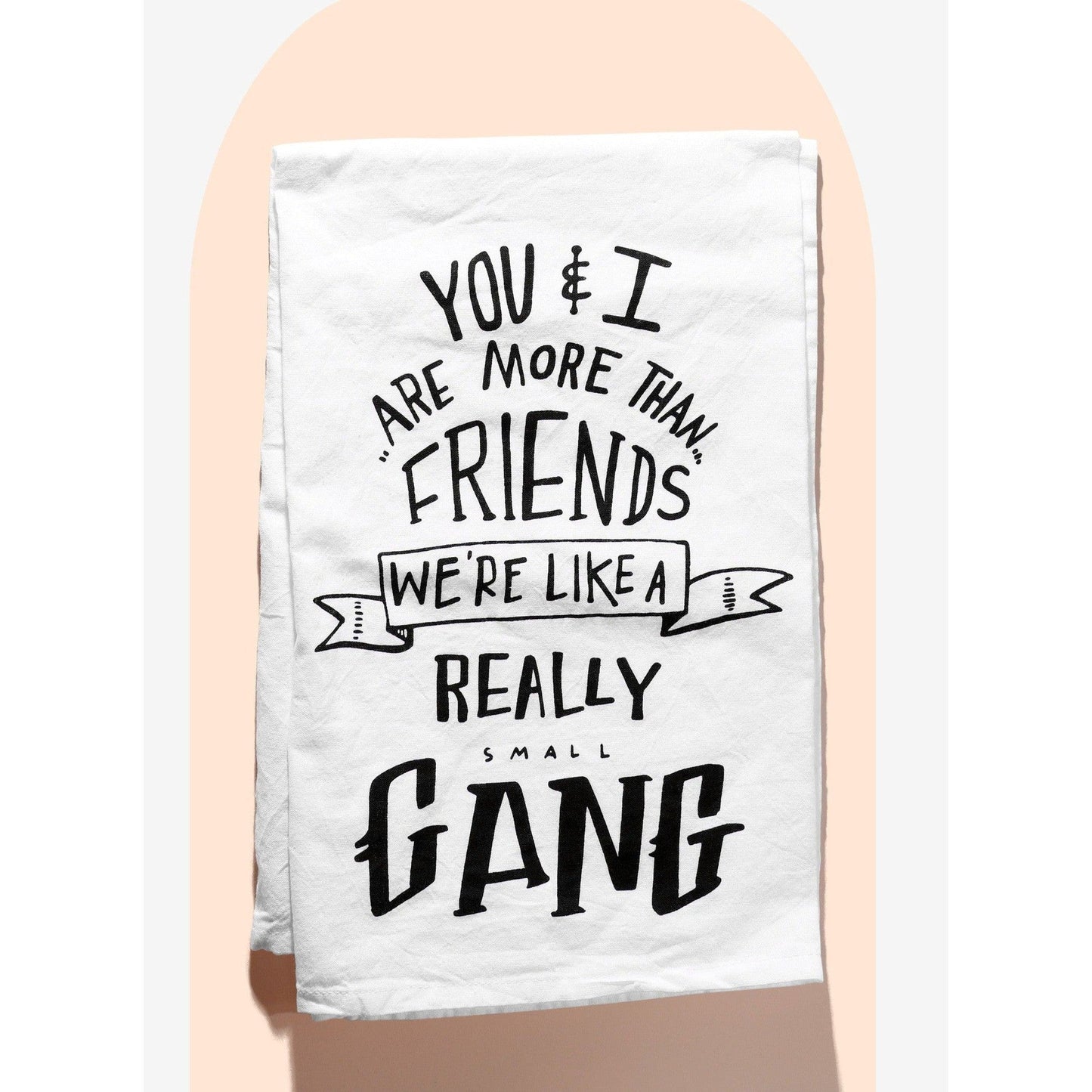 You & I Are More Than Friends, We're Like a Really Small Gang Funny Snarky Dish Cloth Towel | Gift for Her by The Bullish Store