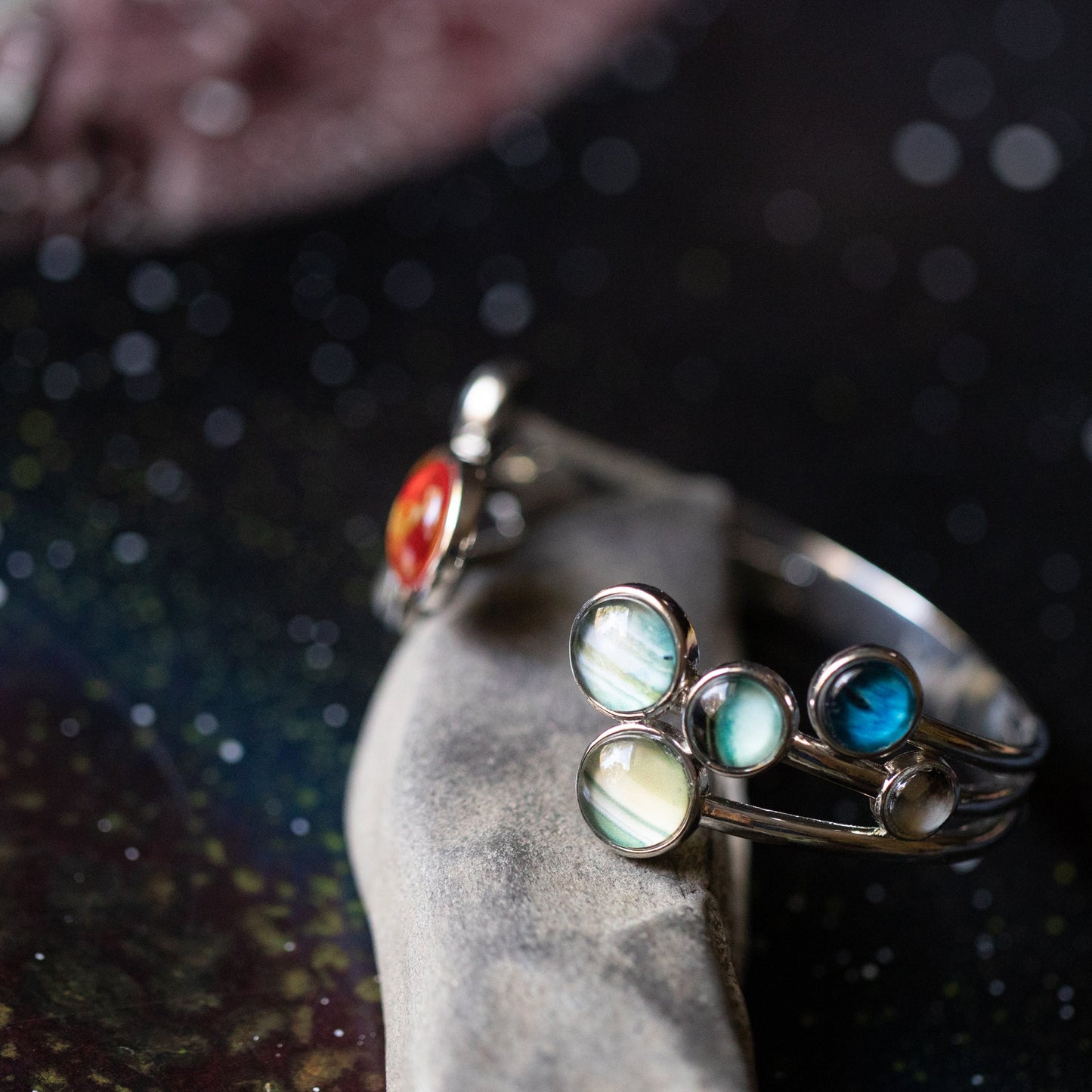 Open Solar System Cuff Bracelet by Yugen Handmade