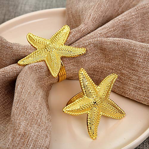 Napkin Rings in Gold Star Fish Design by Decozen