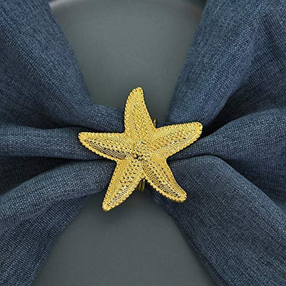 Napkin Rings in Gold Star Fish Design by Decozen