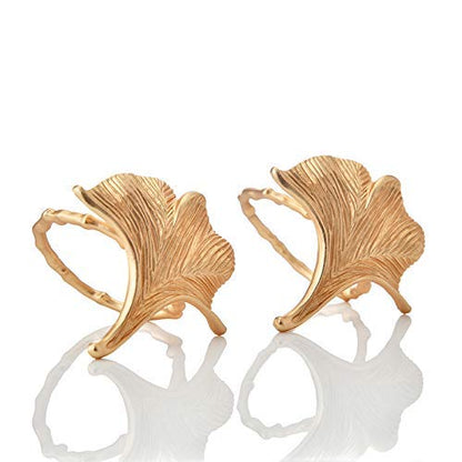 Napkin Rings in Gold Leaf Design by Decozen