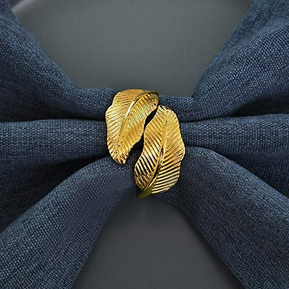 Napkin Rings in Gold Leaf Design by Decozen