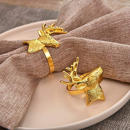 Napkin Rings in Gold Reindeer Design by Decozen