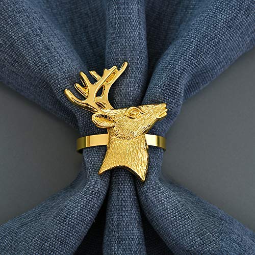 Napkin Rings in Gold Reindeer Design by Decozen