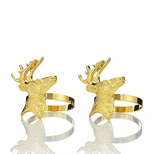 Napkin Rings in Gold Reindeer Design by Decozen