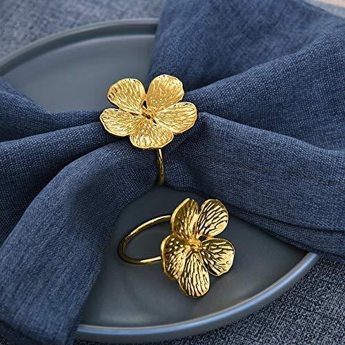 Napkin Rings in Gold Flower Design by Decozen