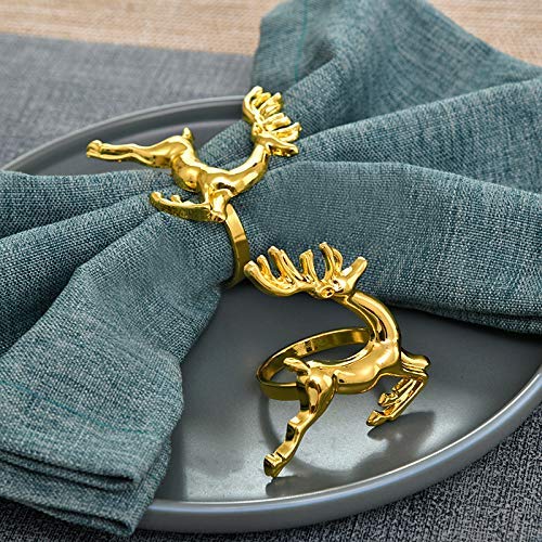 Napkin Rings in Gold  Reindeer Design by Decozen