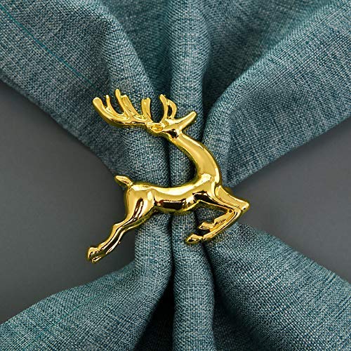 Napkin Rings in Gold  Reindeer Design by Decozen