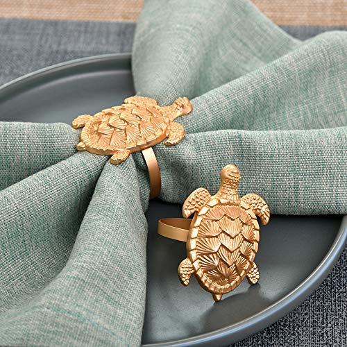 Napkin Rings in Gold Turtle Design by Decozen