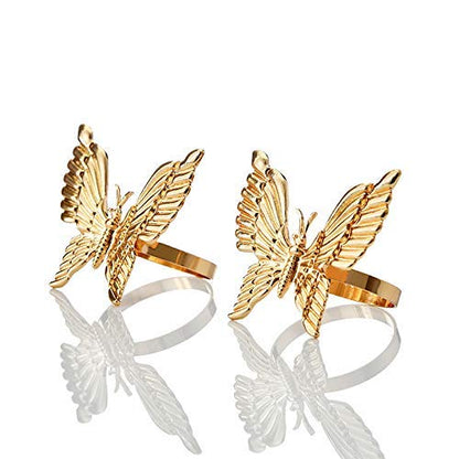 Napkin Rings in Gold Butterfly Design by Decozen