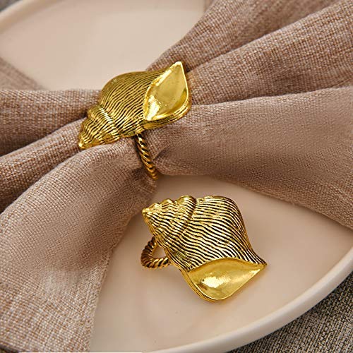 Napkin Rings in Gold Sea Shell Design by Decozen