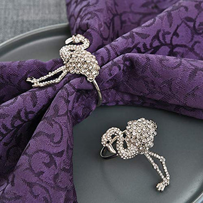 Napkin Rings in Silver Flamingo Design by Decozen