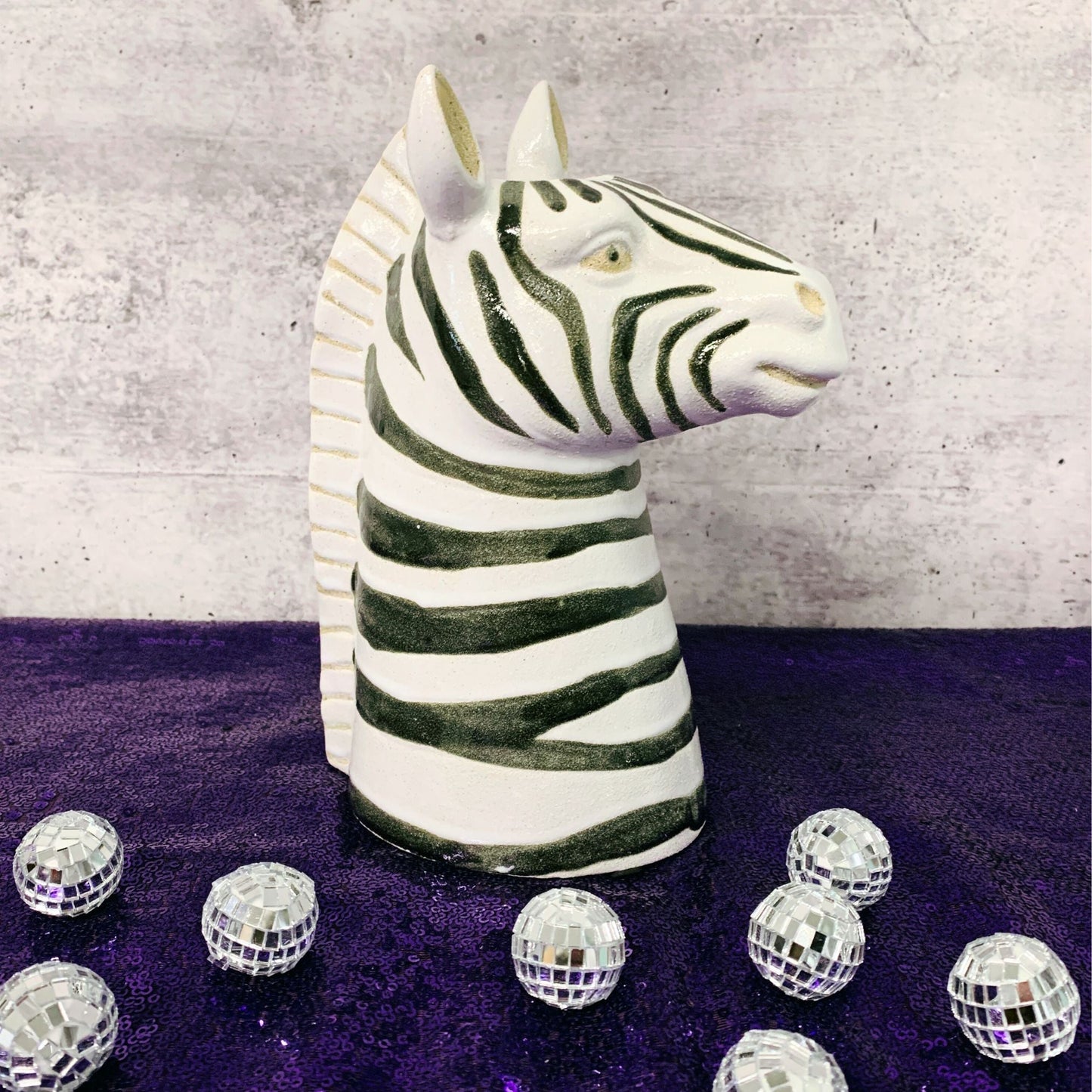 Zebra Vase Planter | 8.5" High Fabulous Ceramic Black and White Stripe Vase for Flowers or Plants by The Bullish Store