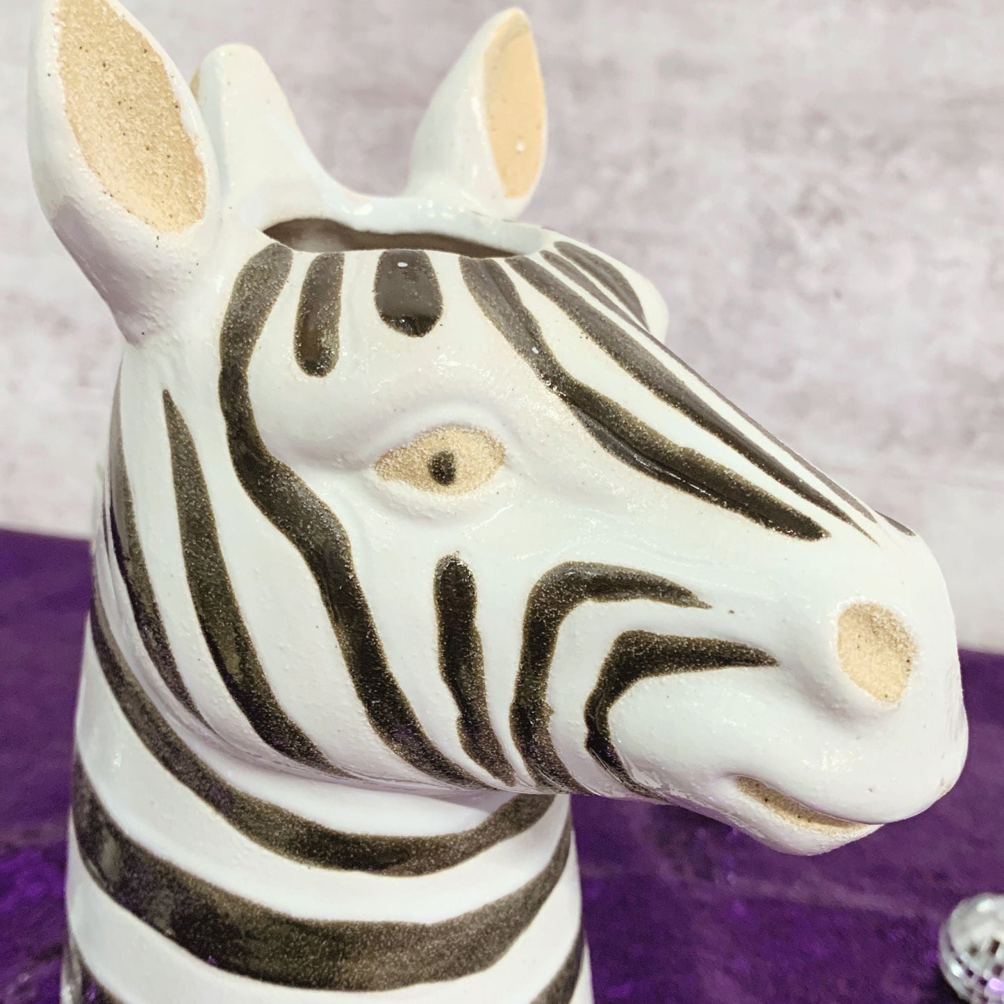 Zebra Vase Planter | 8.5" High Fabulous Ceramic Black and White Stripe Vase for Flowers or Plants by The Bullish Store