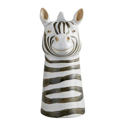 Zebra Vase Planter | 8.5" High Fabulous Ceramic Black and White Stripe Vase for Flowers or Plants by The Bullish Store