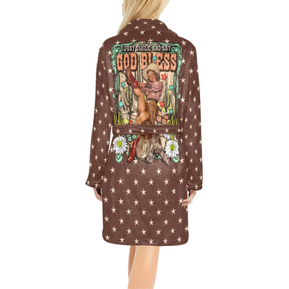 Cowgirl Says God Bless Women's Western Bath Robe by Baha Ranch Western Wear