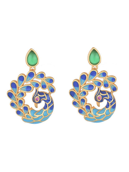 Vintage Peacock Shape Earrings Accessories by migunica