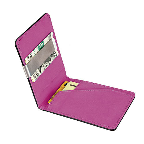 Unisex PU Leather Wallet RFID Blocking Slim Bifold Credit Card Holder with Money Clip - Red by VYSN