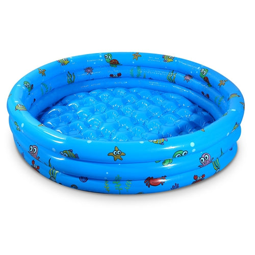 51x13” Inflatable Swimming Pool Blow Up Family Pool For 3 Kids Foldable Swim Ball Pool Center w/ 4 Valves Bottom Water Drain Plug For Indoor Backyard - Multi by VYSN