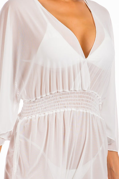 Relaxing light see through cover up romper