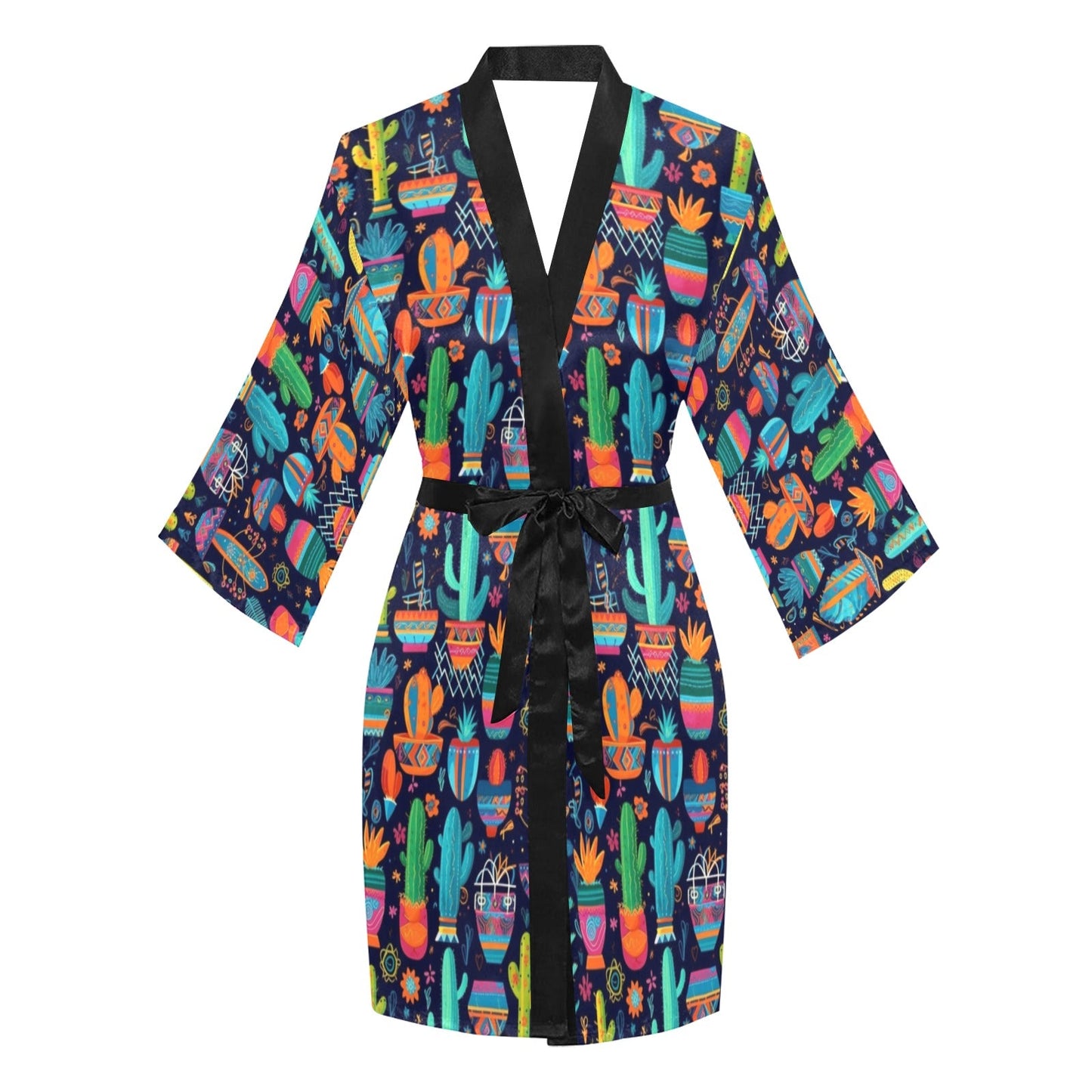 Crazy Cactus Lady Women's Lounge Kimono Robe by Baha Ranch Western Wear