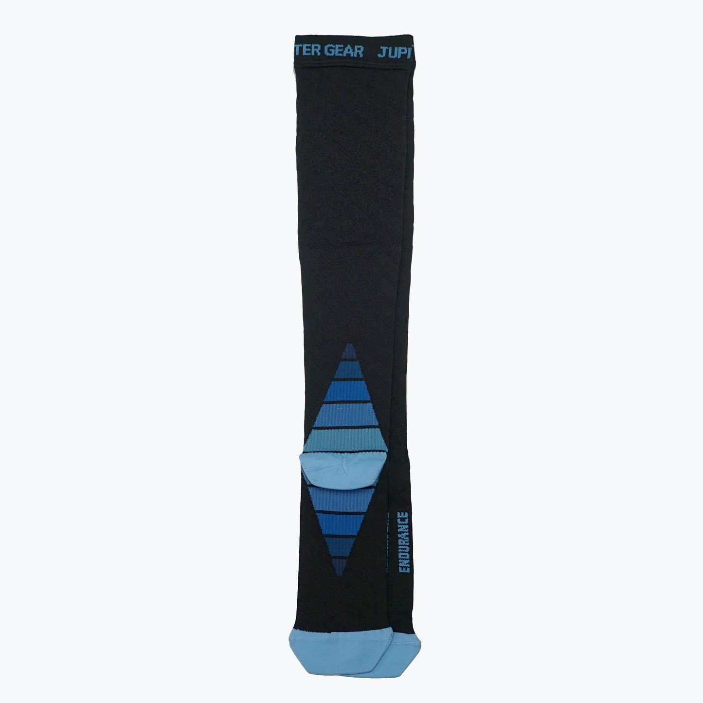 Endurance Compression Socks for Running and Hiking - Black with Blue Accent - Large/Extra Large by Jupiter Gear Home