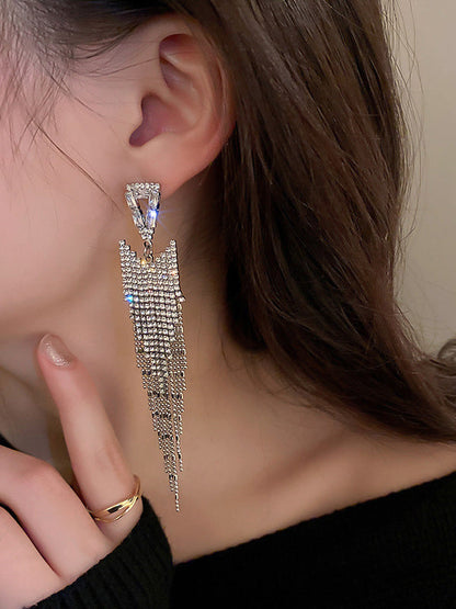 Original Statement Rhinestone Geometric Earrings by migunica