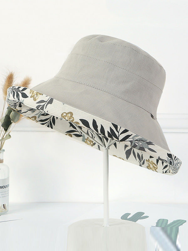 Original Solid&Printing Reversible Foldable Sun-Protection Bucket Hat by migunica