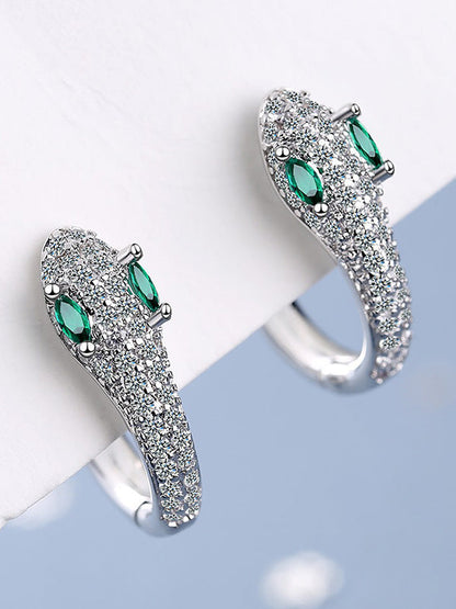 Original Rhinestone Snake Shape Earrings by migunica