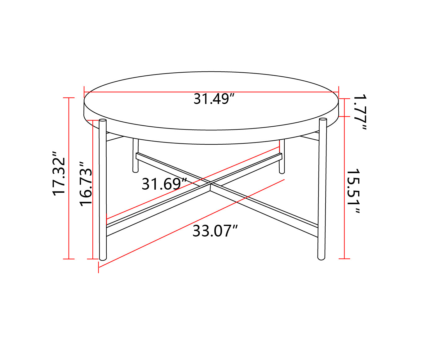 Modern Thread Design Round Coffee Table by Blak Hom