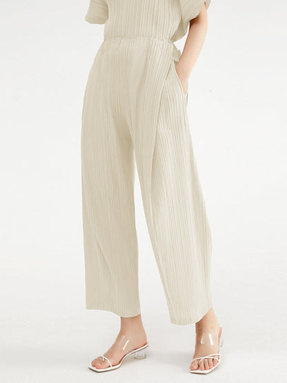 Urban Loose Pleated Wide Leg Elasticity Harem Pants by migunica