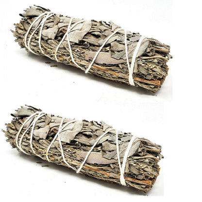 White Sage & Blue Sage Smudge Stick 3-4" - 2 PACK Bundle by OMSutra