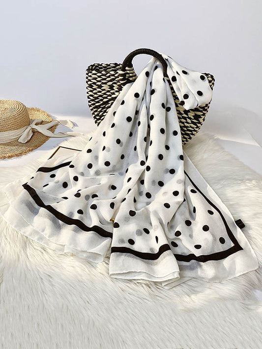 Polka-Dot Ramie Cotton Scarf by migunica