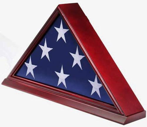 Solid Wood Elegant 5 x 9.5' Flag Display Case for Burial/Funeral/Veteran Flag by The Military Gift Store