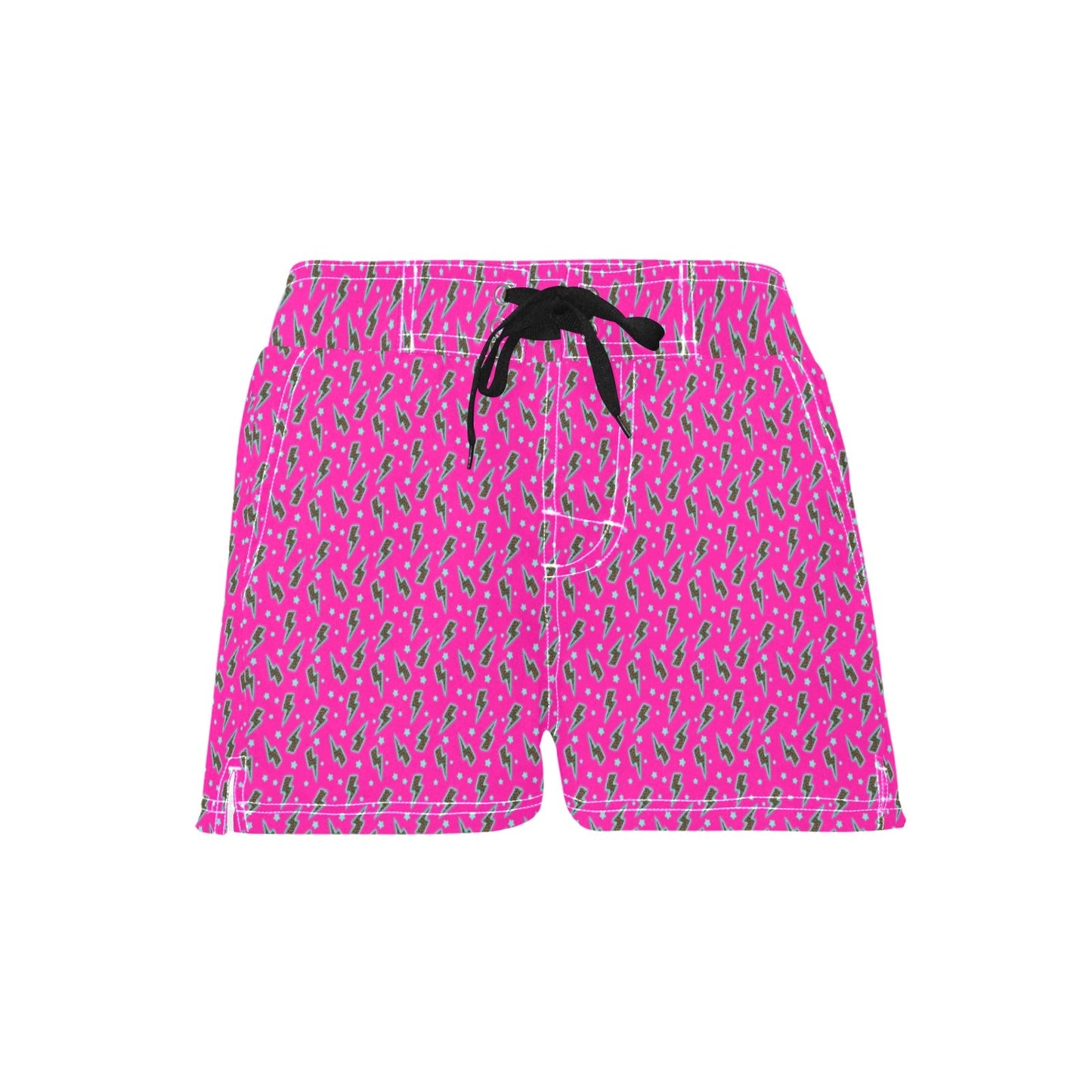 Women's Pink Lightning Bolt Beach Board Shorts by Baha Ranch Western Wear